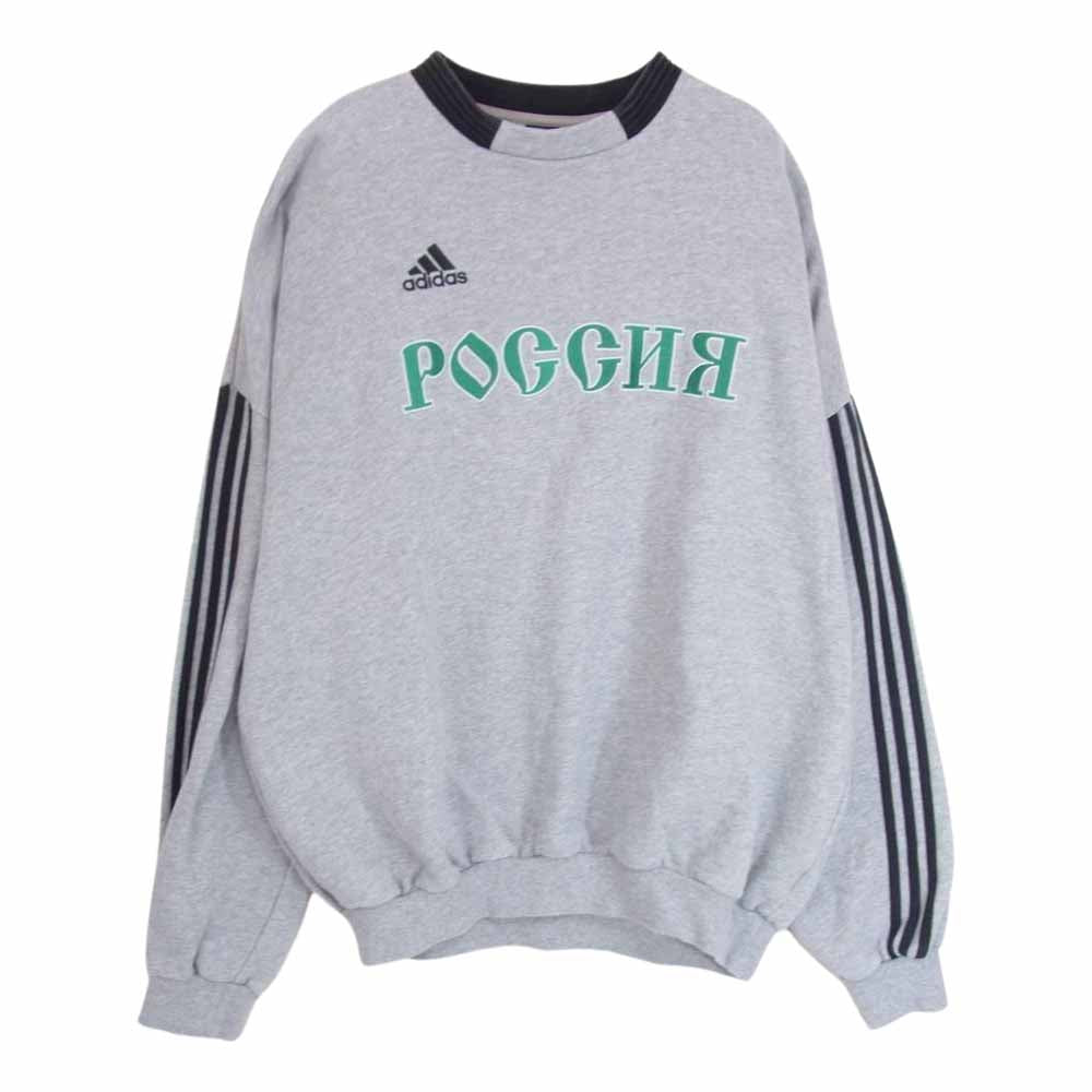 ゴーシャラブチンスキー DP5304 ADIDAS SWEAT TOP アディダス 刺繍ロゴ サイドライン オーバーサイズ スウェット トップ グレー系 M【中古】