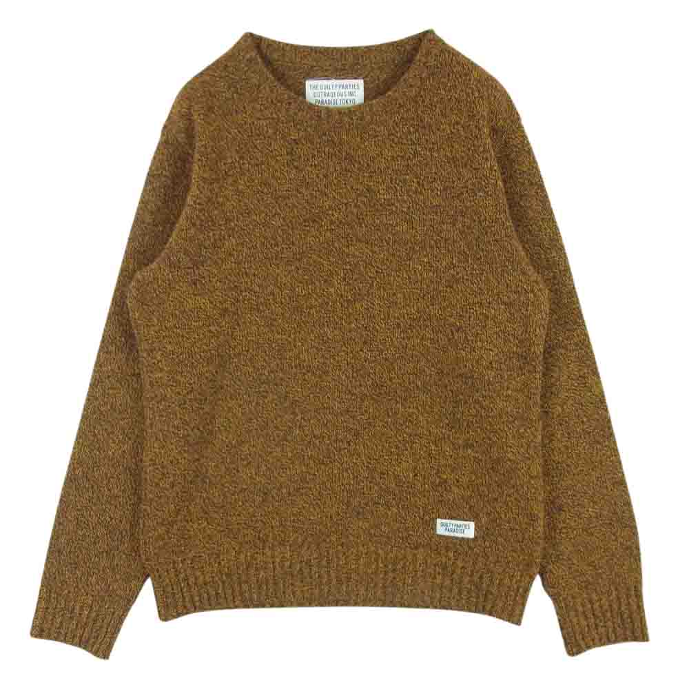 WACKO MARIA ワコマリア 18AW 18FW-WMK-KN01 クルーネック ウール ニット 日本製 ブラウン系 M【中古】