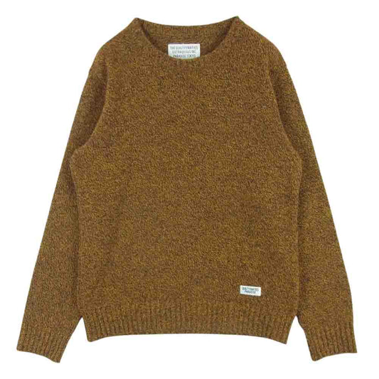WACKO MARIA ワコマリア 18AW 18FW-WMK-KN01 クルーネック ウール ニット 日本製 ブラウン系 M【中古】
