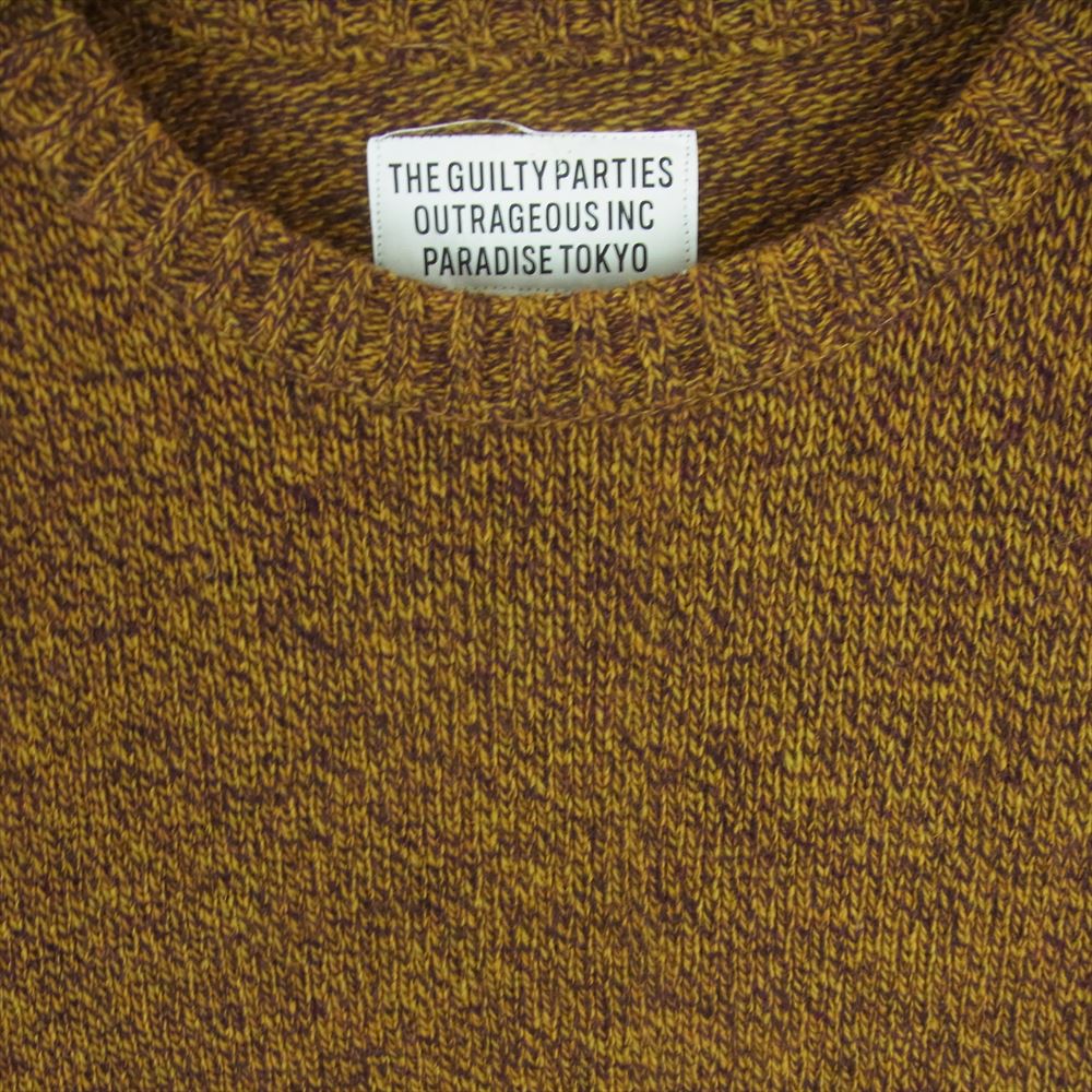 WACKO MARIA ワコマリア 18AW 18FW-WMK-KN01 クルーネック ウール ニット 日本製 ブラウン系 M【中古】