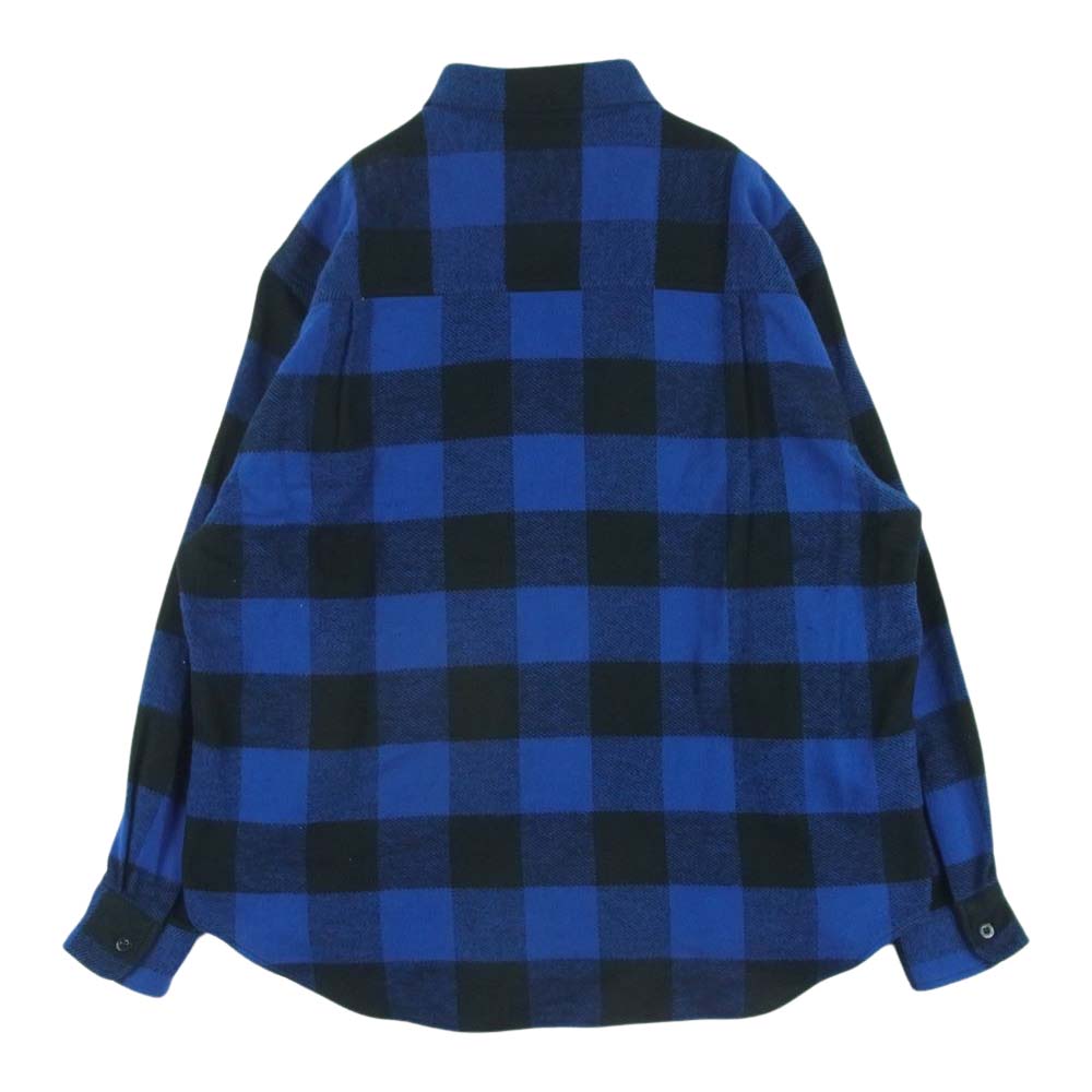 WACKO MARIA ワコマリア 24SS 24SSE-WMS-RC02 BLOCK CHECK FLANNEL SHIRT TYPE-2 ブロック チェック フランネル 長袖 シャツ ブルー系 ブラック系 L【美品】【中古】