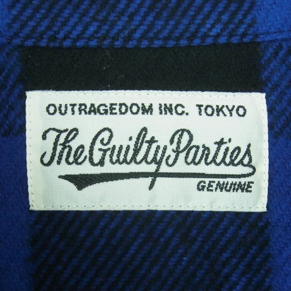 WACKO MARIA ワコマリア 24SS 24SSE-WMS-RC02 BLOCK CHECK FLANNEL SHIRT TYPE-2 ブロック チェック フランネル 長袖 シャツ ブルー系 ブラック系 L【美品】【中古】