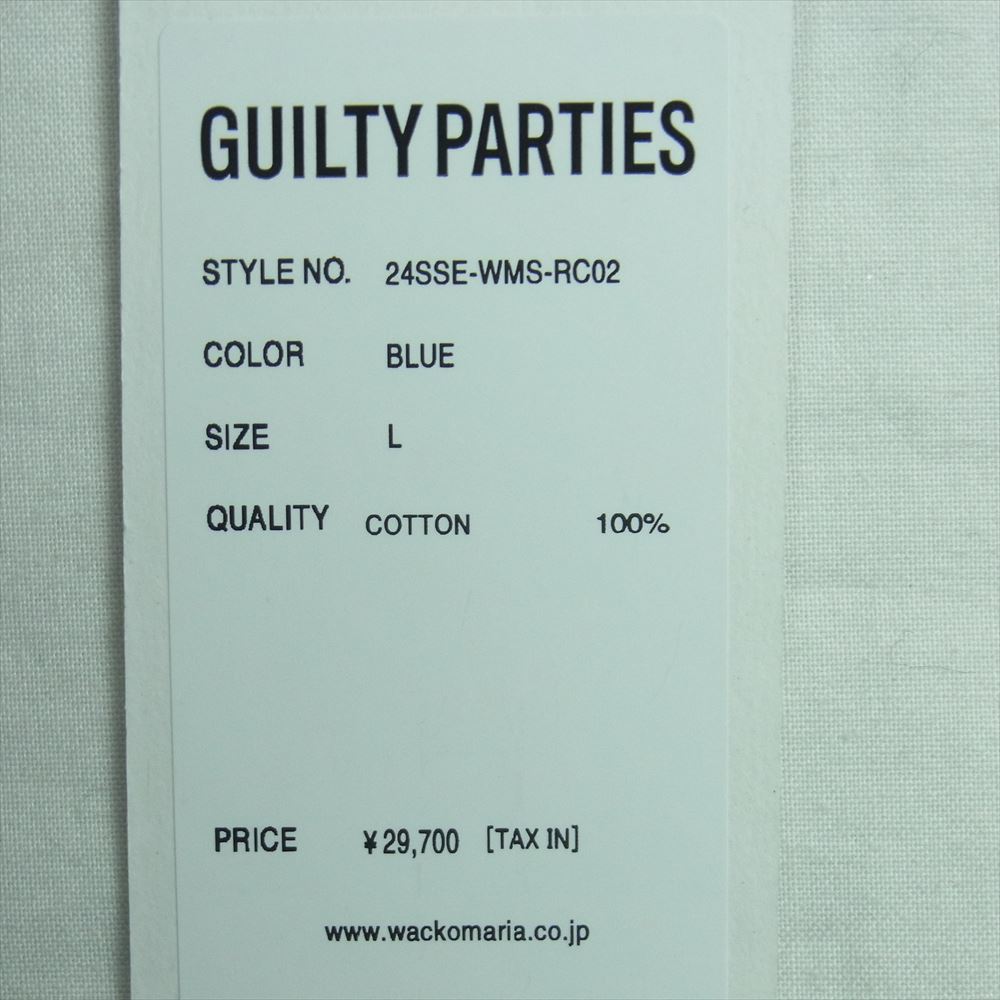 WACKO MARIA ワコマリア 24SS 24SSE-WMS-RC02 BLOCK CHECK FLANNEL SHIRT TYPE-2 ブロック チェック フランネル 長袖 シャツ ブルー系 ブラック系 L【美品】【中古】