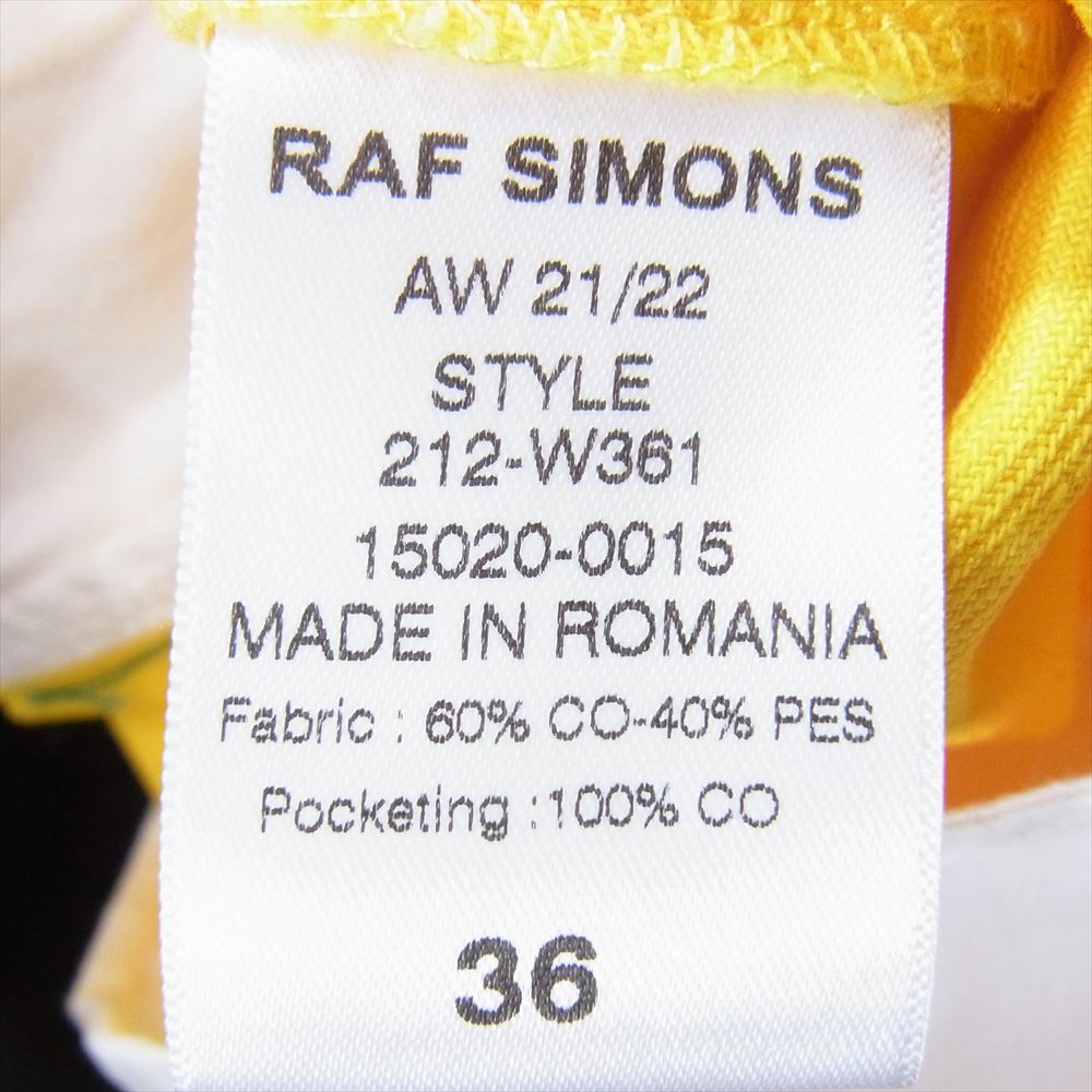 RAF SIMONS ラフシモンズ 21AW 212-W361 TWILL COTTON コットンツイル ストレートフィットバンツ イエロー系 36【美品】【中古】