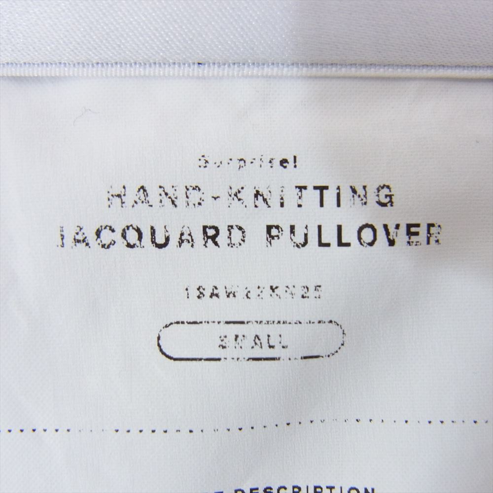 ダブレット 19AW 19AW22KN25 HAND-KNITTING JAQUARD PULLOVER フェイスデザイン ローゲージ オーバーサイズ ジャカード ニット プルオーバー ブラック系 S【中古】