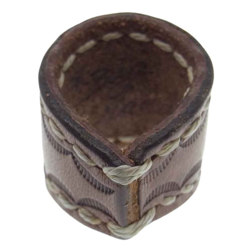 BIGHAND ビッグハンド Leather Ring Turquoise レザー リング ターコイズ  ブラウン系 21号【中古】