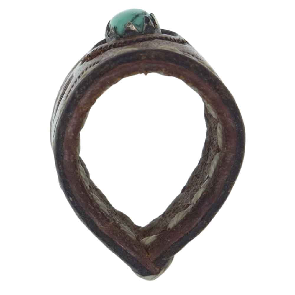BIGHAND ビッグハンド Leather Ring Turquoise レザー リング ターコイズ  ブラウン系 21号【中古】