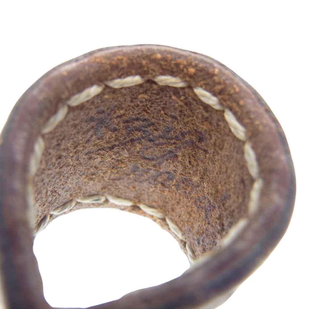 BIGHAND ビッグハンド Leather Ring Turquoise レザー リング ターコイズ  ブラウン系 21号【中古】
