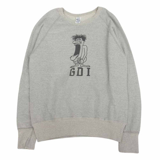 WAREHOUSE ウエアハウス 501-0011 2ND HAND SERIES セコハン USED加工 ラグラン スウェット グレー系 M【美品】【中古】