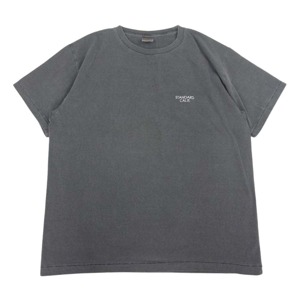 STANDARD CALIFORNIA スタンダードカリフォルニア SD SMALL LOGO TEE 加工 ロゴ クルーネック Tシャツ グレー系 M【極上美品】【中古】