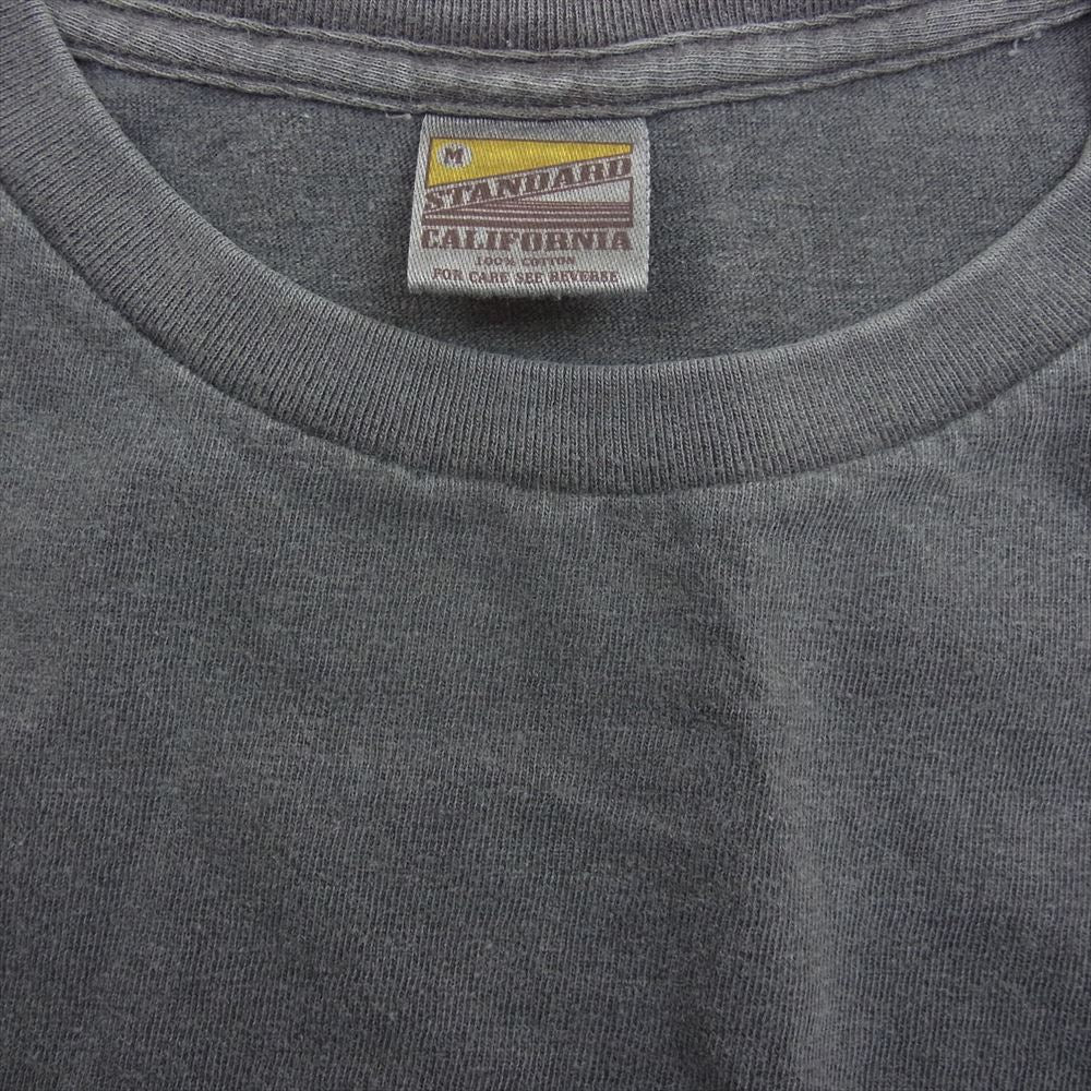 STANDARD CALIFORNIA スタンダードカリフォルニア SD SMALL LOGO TEE 加工 ロゴ クルーネック Tシャツ グレー系 M【極上美品】【中古】