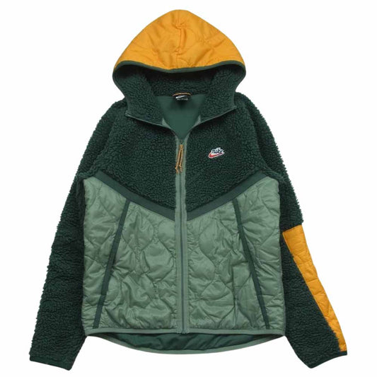 NIKE ナイキ CU4447-384 AS M NSW HE JKT HD INSLTD WNTR ボア切替 中綿 キルティング フリース ジャケット グリーン系 オレンジ系 M【中古】
