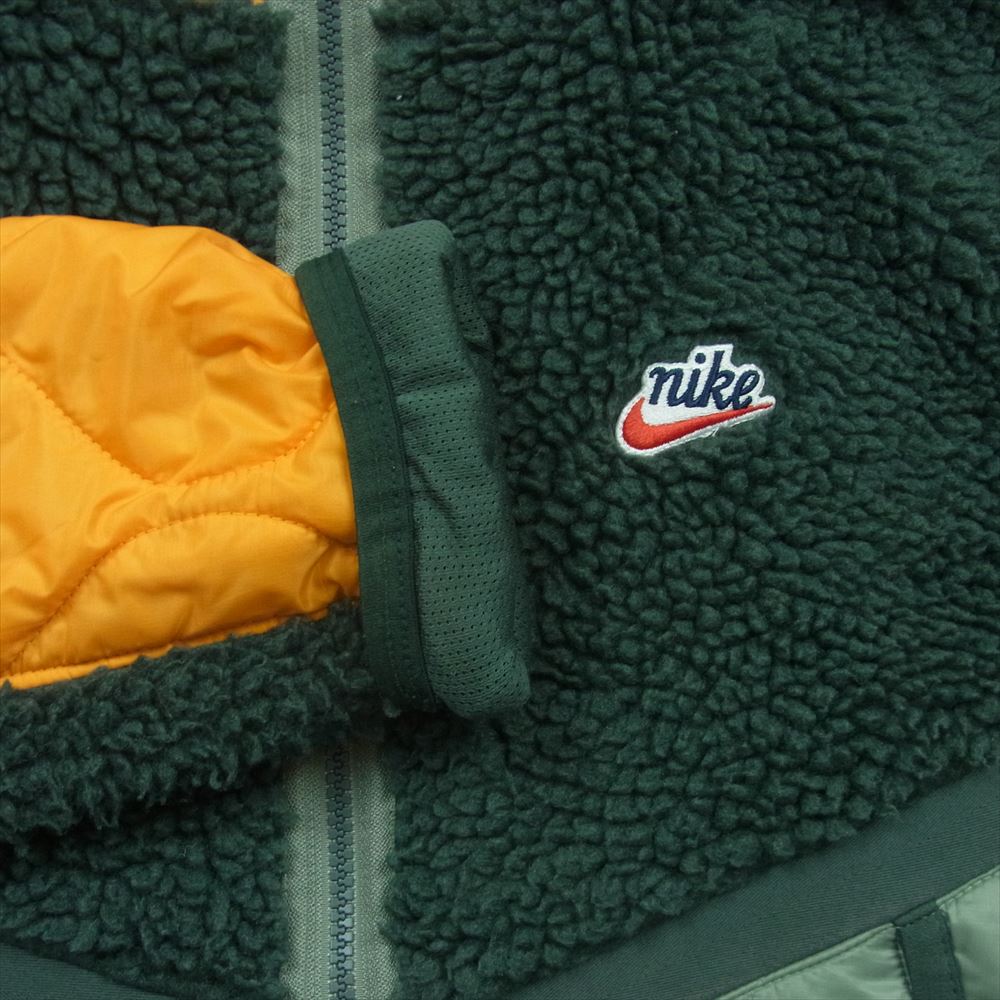 NIKE ナイキ CU4447-384 AS M NSW HE JKT HD INSLTD WNTR ボア切替 中綿 キルティング フリース ジャケット グリーン系 オレンジ系 M【中古】