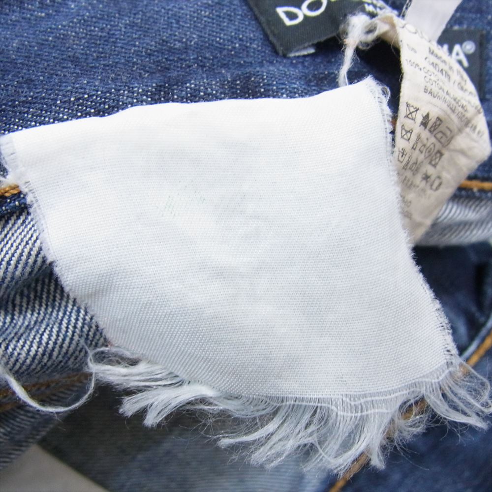 DOLCE&GABBANA ドルチェアンドガッバーナ G4D4TD G8C07 イタリア製 黒タグ ロゴプレート付き ダメージ加工 デニムパンツ インディゴブルー系 50【中古】