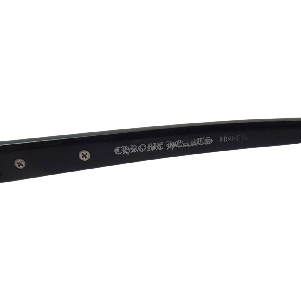 CHROME HEARTS クロムハーツ（原本無） 度入り 56□16-133 DUTCH RUDDER ダッチラダー クロステンプル プラスチックフレーム スクエア 眼鏡 メガネ ブラック系【中古】