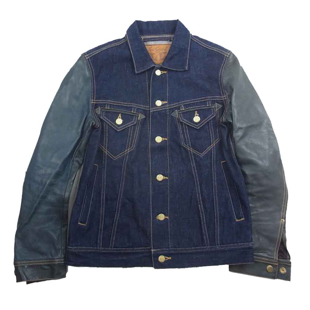 LOST CONTROL ロストコントロール レザー切替 デニム ジャケット  インディゴブルー系 2【中古】