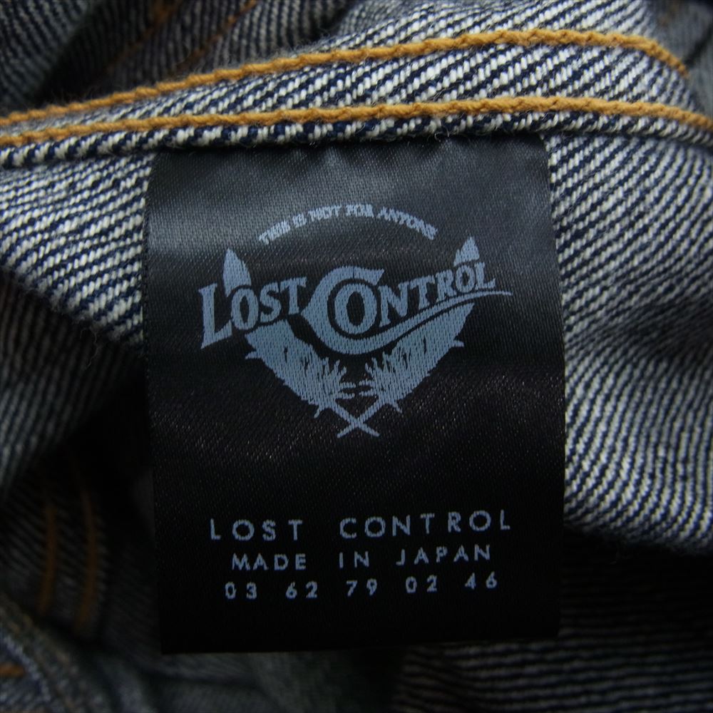 LOST CONTROL ロストコントロール レザー切替 デニム ジャケット  インディゴブルー系 2【中古】