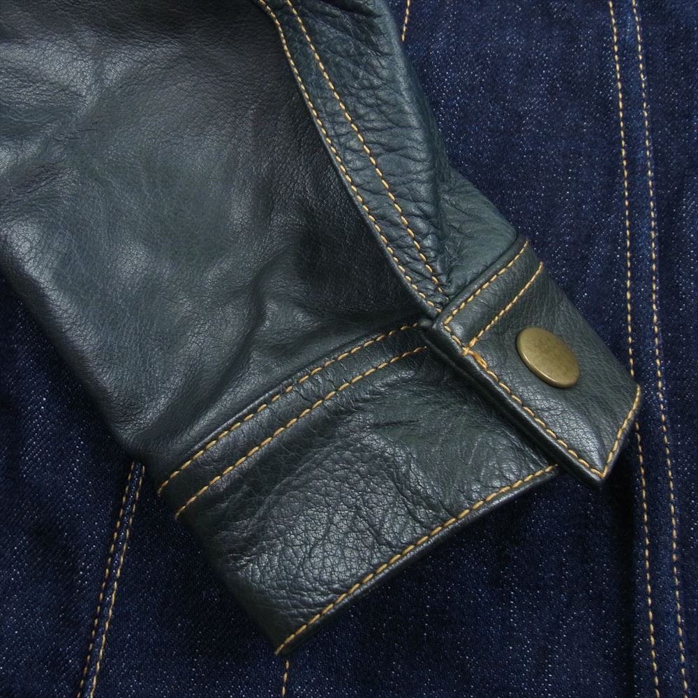 LOST CONTROL ロストコントロール レザー切替 デニム ジャケット  インディゴブルー系 2【中古】