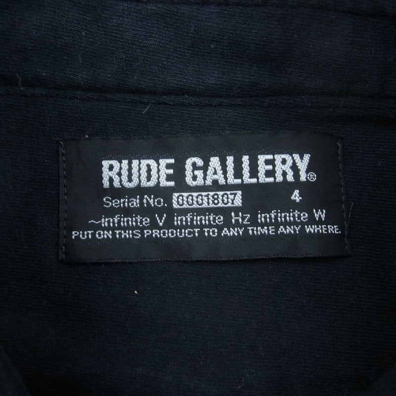 RUDE GALLERY ルードギャラリー コットン 刺繍 ボタンダウン シャツ 長袖 ブラック系 4【中古】