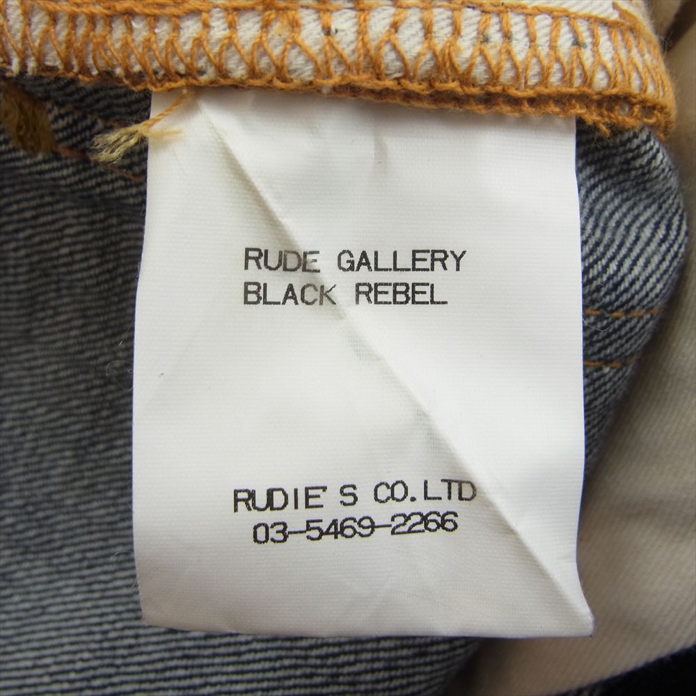 RUDE GALLERY BLACK REBEL ルードギャラリーブラックレーベル シンチバッグ デニム パンツ インディゴブルー系 W28【中古】