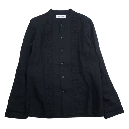 RUDE GALLERY ルードギャラリー 18SS リネン スタンドカラー シャツ 長袖 ブラック ブラック系 3【中古】