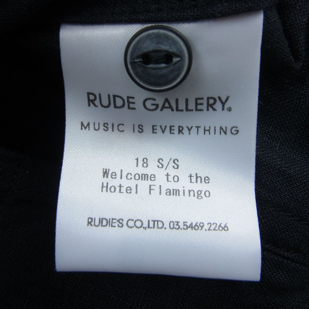 RUDE GALLERY ルードギャラリー 18SS リネン スタンドカラー シャツ 長袖 ブラック ブラック系 3【中古】