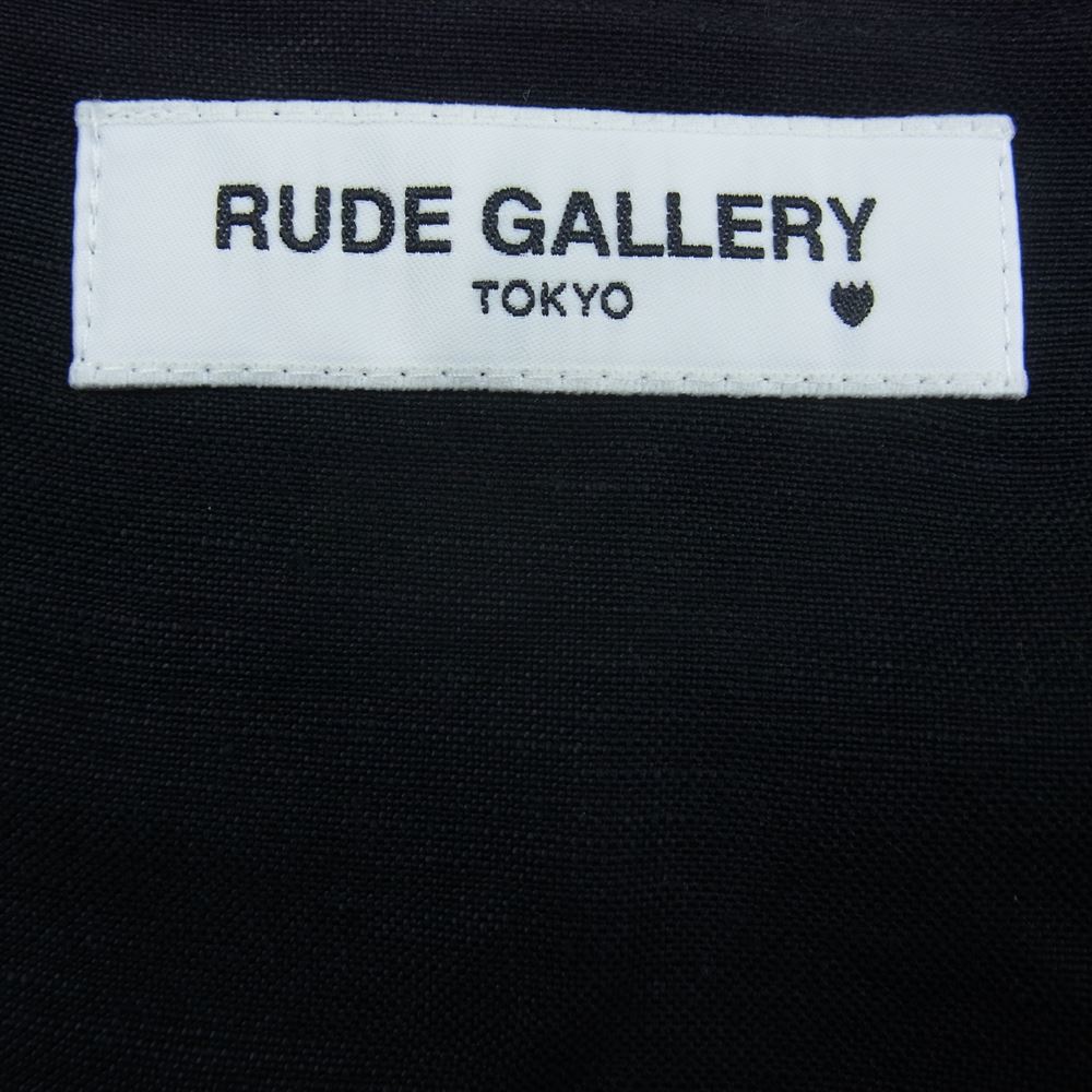 RUDE GALLERY ルードギャラリー 18SS 68343-6 リネン ガウン 刺繍 ノーカラー コート ブラック系 6(F)【新古品】【未使用】【中古】