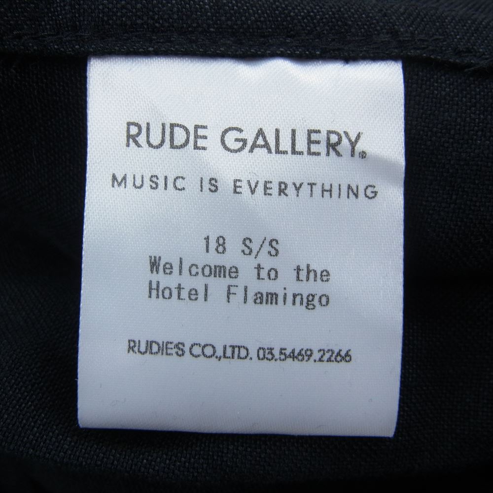 RUDE GALLERY ルードギャラリー 18SS 68343-6 リネン ガウン 刺繍 ノーカラー コート ブラック系 6(F)【新古品】【未使用】【中古】