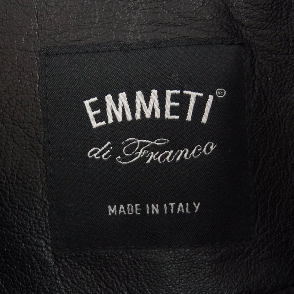 エンメティ 国内正規品 JURI ユリ ラムナッパレザー シングルライダース ジャケット ブラック系 44【新古品】【未使用】【中古】