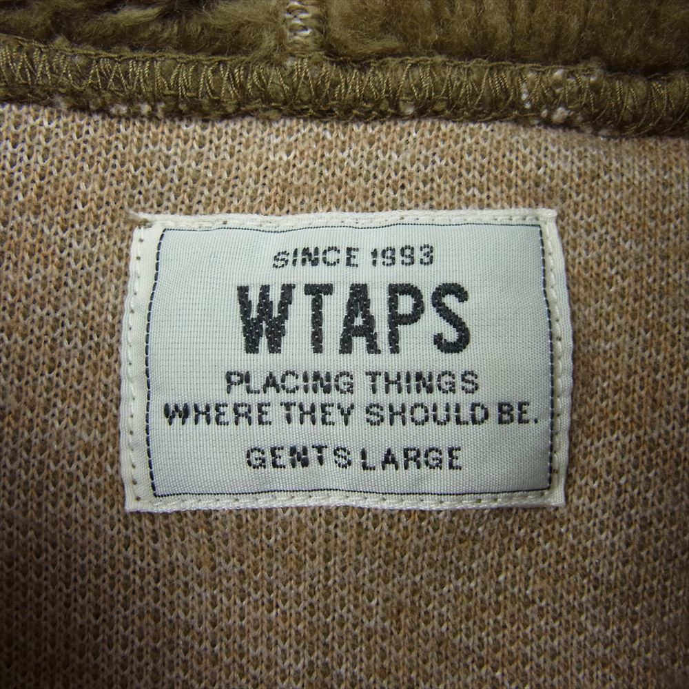 WTAPS ダブルタップス 172ATDT-CSM20 GRIZZLY SWEATSHIRT ボア ジップ パーカー ブラウン系 L【中古】