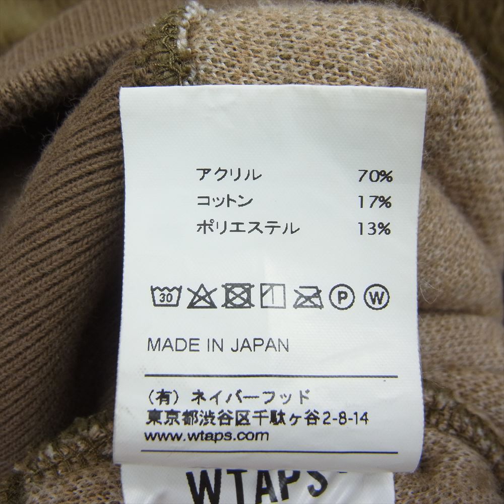 WTAPS ダブルタップス 172ATDT-CSM20 GRIZZLY SWEATSHIRT ボア ジップ パーカー ブラウン系 L【中古】
