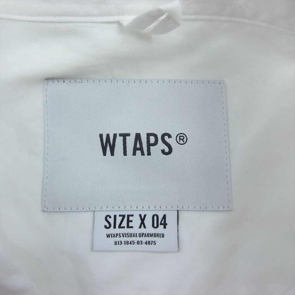 WTAPS ダブルタップス 21AW 211TQDT-STM01 BD LS COTTON TWILL CANCLINI コットン ツイル ボタンダウン シャツ 長袖 ホワイト系 04【中古】