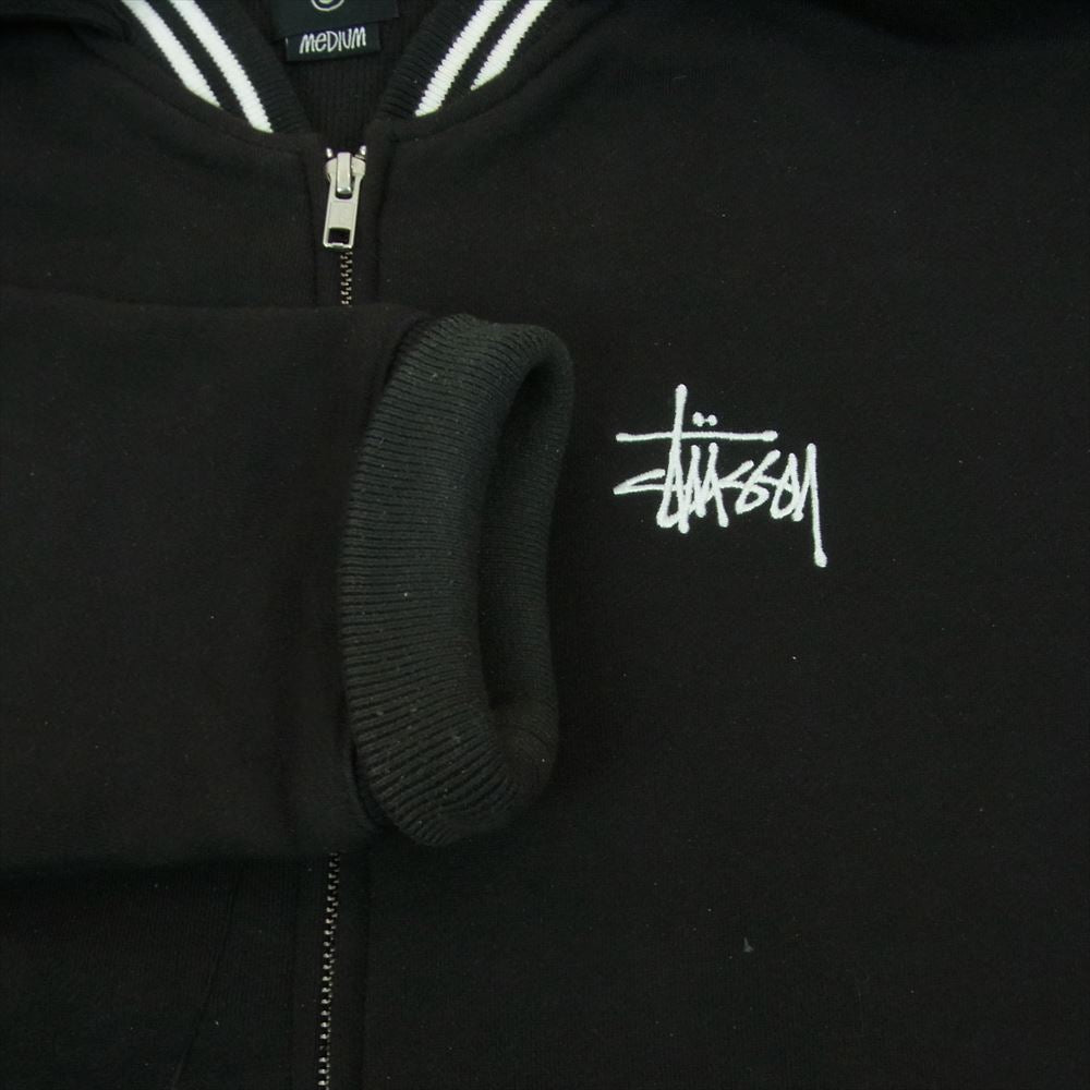 STUSSY ステューシー スタジャン ジップ パーカー コットン ポリエステル 中国製 ブラック系 M【中古】