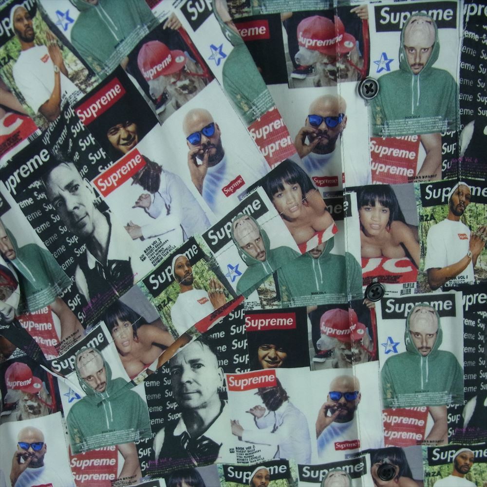 Supreme シュプリーム 23SS Magazine S/S Shirt マガジン フォト 総柄 半袖 レーヨン シャツ マルチカラー系 L【中古】
