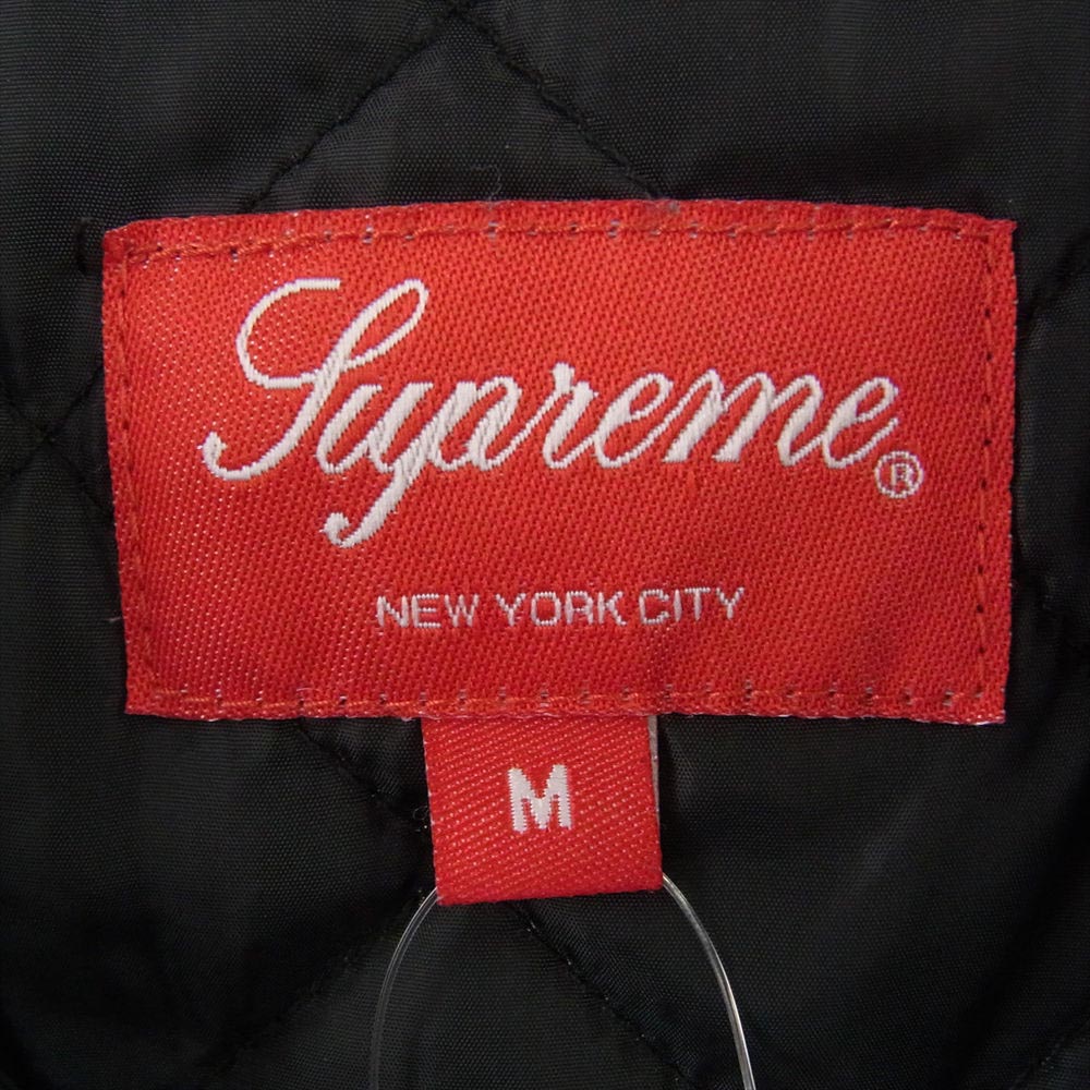 Supreme シュプリーム 19AW Quilted Hooded Plaid Shirt フード付き アーチロゴ ワッペン付き オンブレ チェック シャツ ジャケット グレー系 ブラック系 M【中古】