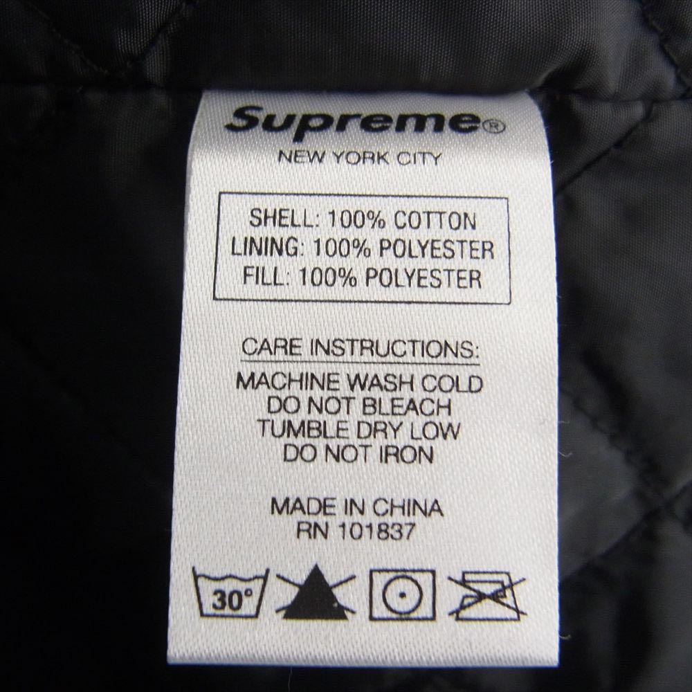 Supreme シュプリーム 19AW Quilted Hooded Plaid Shirt フード付き アーチロゴ ワッペン付き オンブレ チェック シャツ ジャケット グレー系 ブラック系 M【中古】