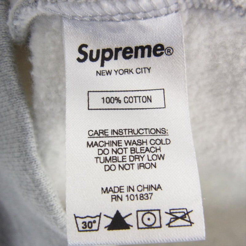 Supreme シュプリーム 19SS Zip Pouch Hooded Sweatshirt ジップ ポーチ フーデッド スウェット シャツ グレー系 L【中古】