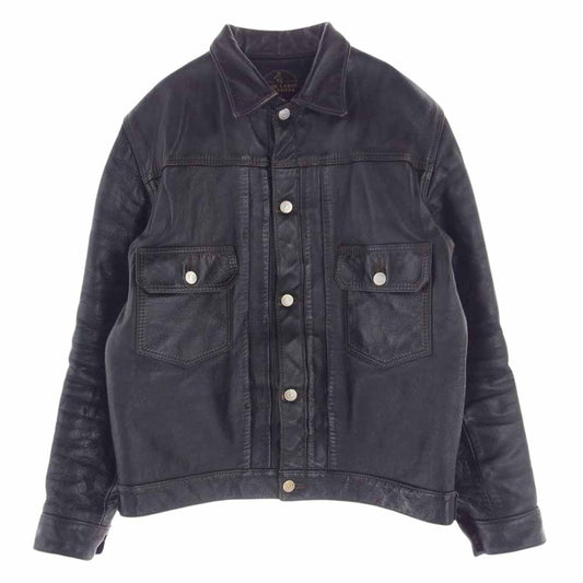 HIGH LARGE LEATHERS ハイラージレザー Stillwater スティルウォーター 2nd型 ホースハイド レザー ジャケット ブラック系 42【中古】