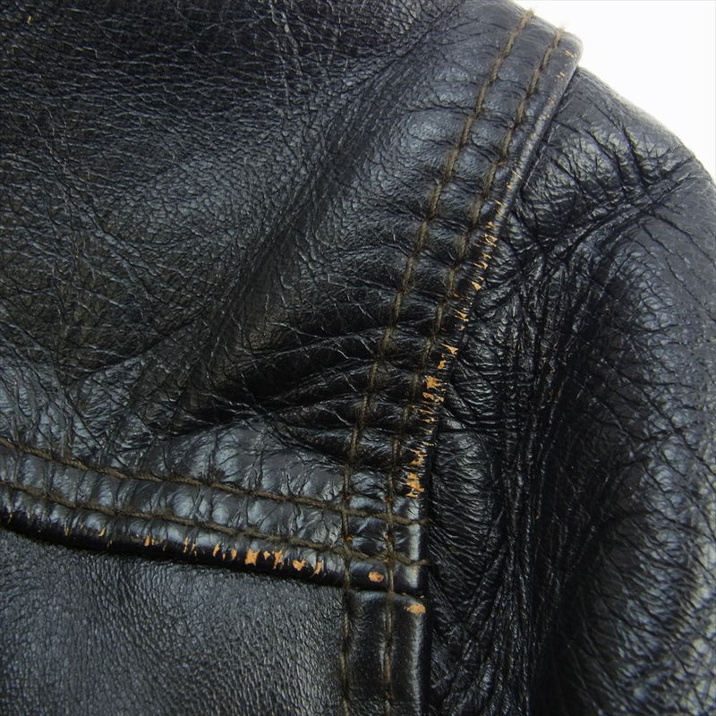 HIGH LARGE LEATHERS ハイラージレザー Stillwater スティルウォーター 2nd型 ホースハイド レザー ジャケット ブラック系 42【中古】