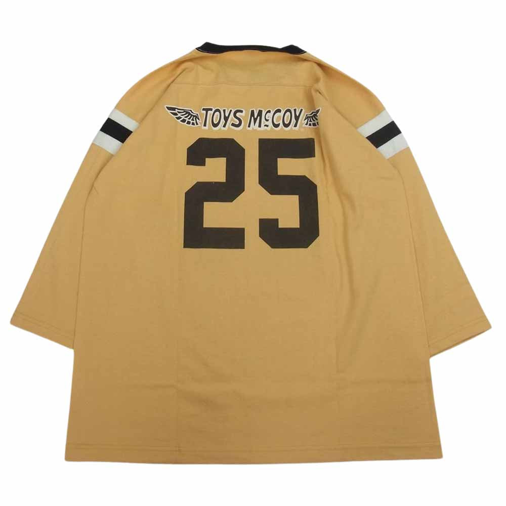 TOY'S McCOY トイズマッコイ TMC2150 McHILL SPORTS WEAR FOOTBALL SHIRT 25TH ANNIVERSARY 長袖プリント フットボール Tシャツ ロンT イエロー系 XL【新古品】【未使用】【中古】