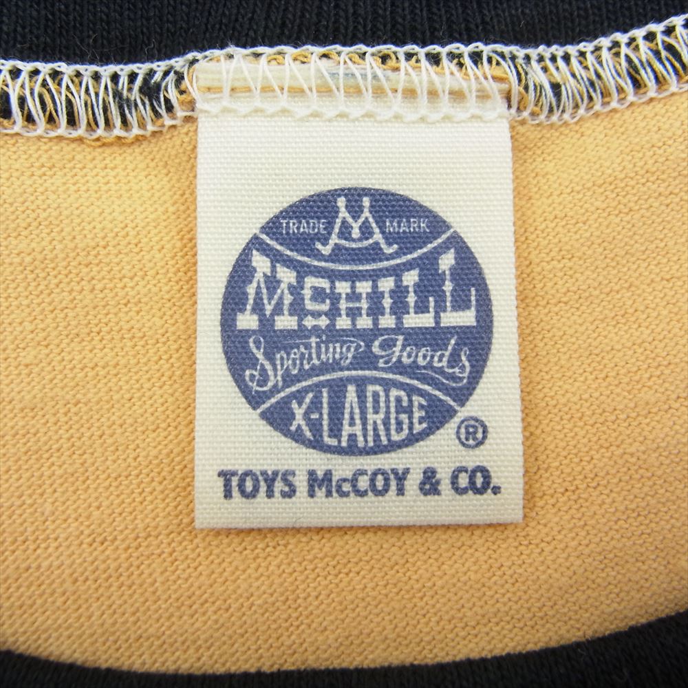 TOY'S McCOY トイズマッコイ TMC2150 McHILL SPORTS WEAR FOOTBALL SHIRT 25TH ANNIVERSARY 長袖プリント フットボール Tシャツ ロンT イエロー系 XL【新古品】【未使用】【中古】