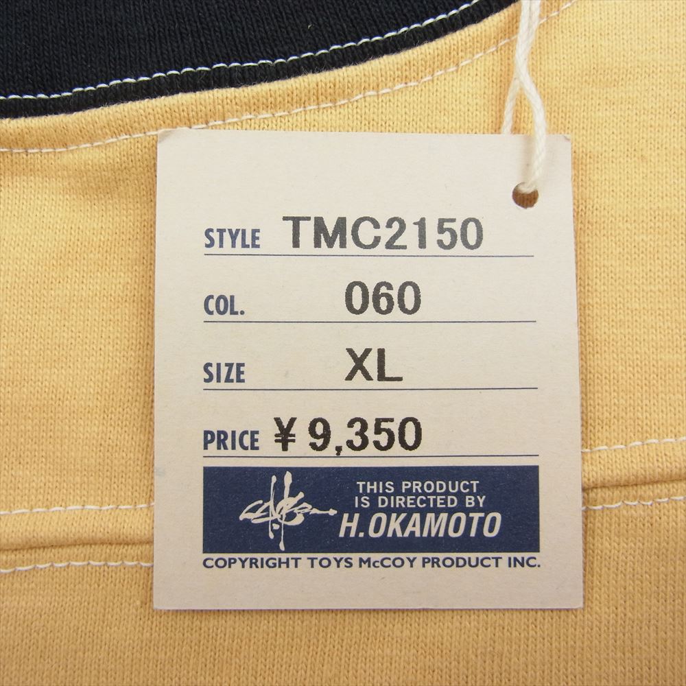 TOY'S McCOY トイズマッコイ TMC2150 McHILL SPORTS WEAR FOOTBALL SHIRT 25TH ANNIVERSARY 長袖プリント フットボール Tシャツ ロンT イエロー系 XL【新古品】【未使用】【中古】