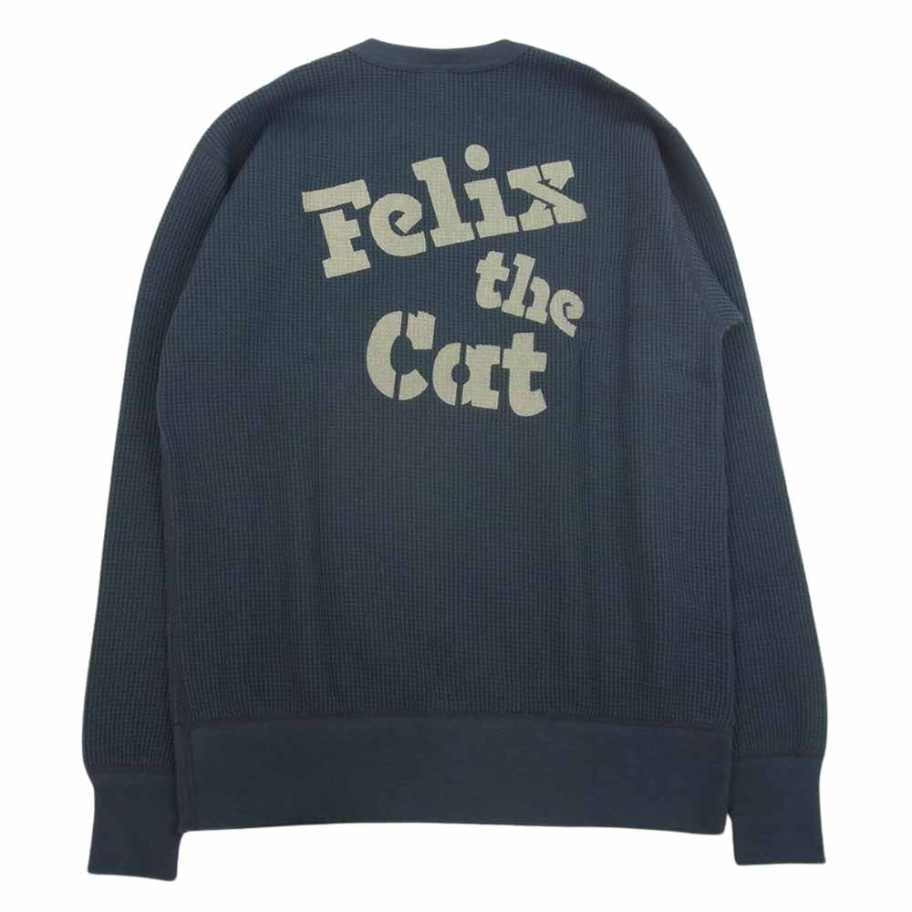 TOY'S McCOY トイズマッコイ TMC2250 BIG WAFFLE CREW NECK SHIRT FELIX THE CAT FLYING TRAINING ビッグワッフルクルーネックシャツ フィリックス・ザ・キャット FLYING TRAINING グリーン系 L【新古品】【未使用】【中古】
