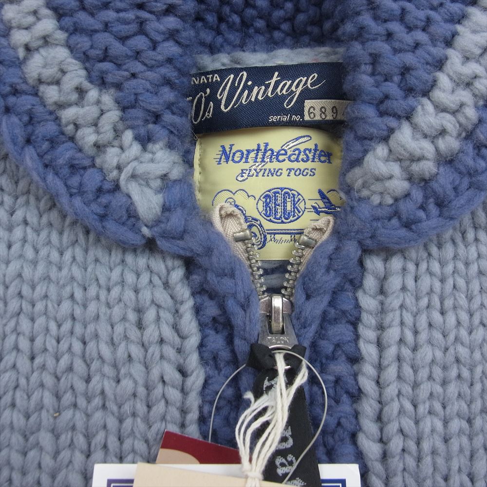 TOY'S McCOY トイズマッコイ TMK1201 × KANATA カナタ フェリックス カウチン ニット セーター ブルー系 38【新古品】【未使用】【中古】