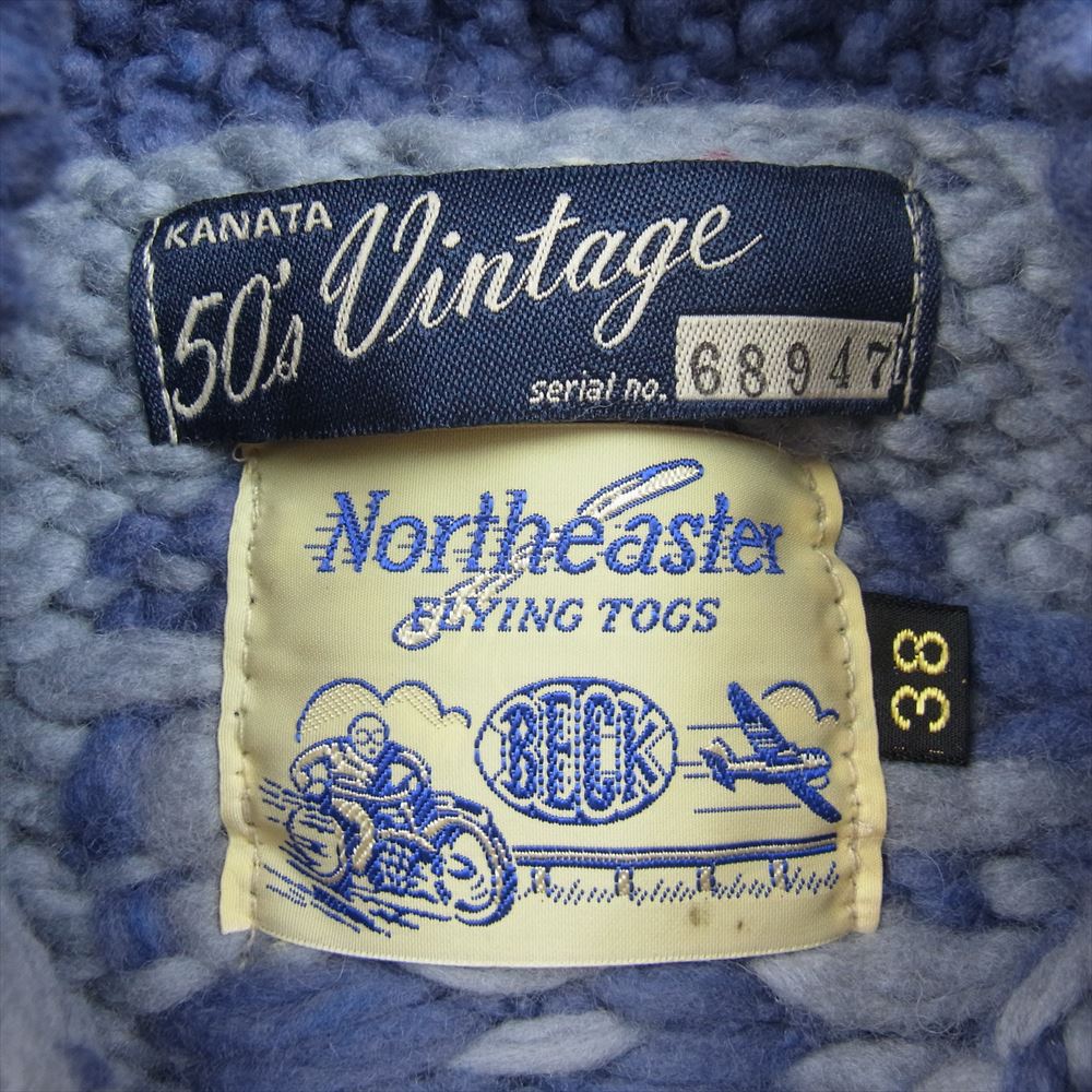 TOY'S McCOY トイズマッコイ TMK1201 × KANATA カナタ フェリックス カウチン ニット セーター ブルー系 38【新古品】【未使用】【中古】