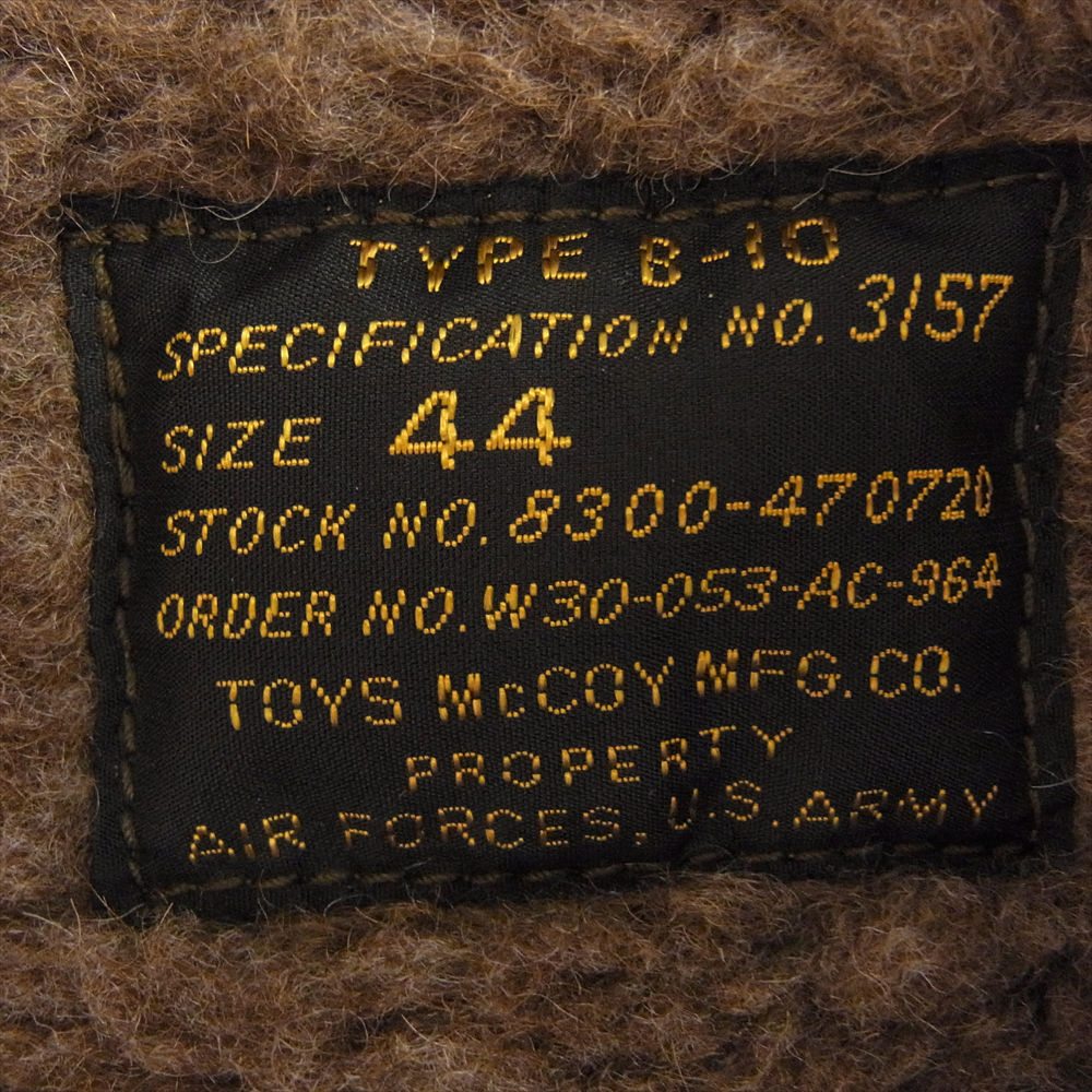 TOY'S McCOY トイズマッコイ TMJ2226 TYPE B-10 Wild Children Ⅱ ワイルドチルドレン 裏ボア 襟ファー ミリタリー フライト ジャケット カーキ系 44【極上美品】【中古】