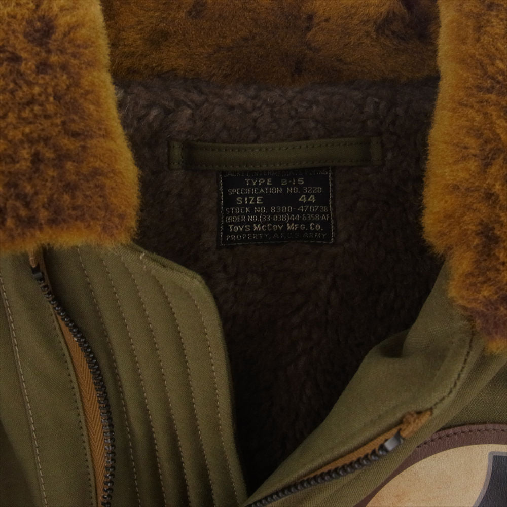 TOY'S McCOY トイズマッコイ TMJ2121 TYPE B-15 MIGHTY MOUSE マイティーマウス 裏ボア 襟ファー フライト ミリタリー ジャケット カーキ系 44【極上美品】【中古】