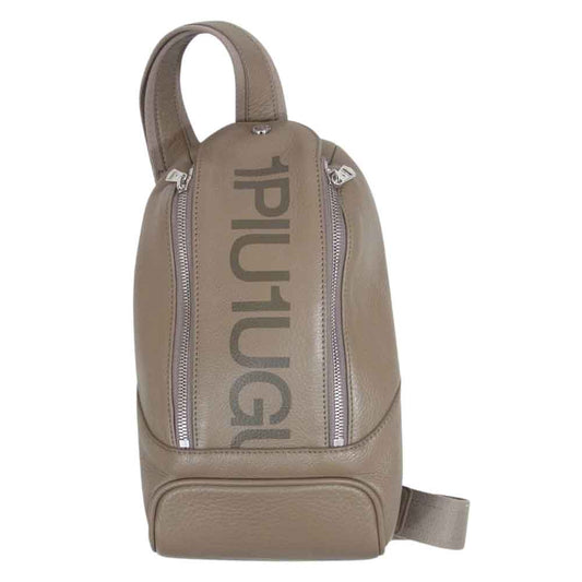 1piu1uguale3 ウノピュウノウグァーレトレ PELLE MORBIDA ペッレモルビダ 別注 シュリンクレザー ショルダーバッグ カーキ系【中古】
