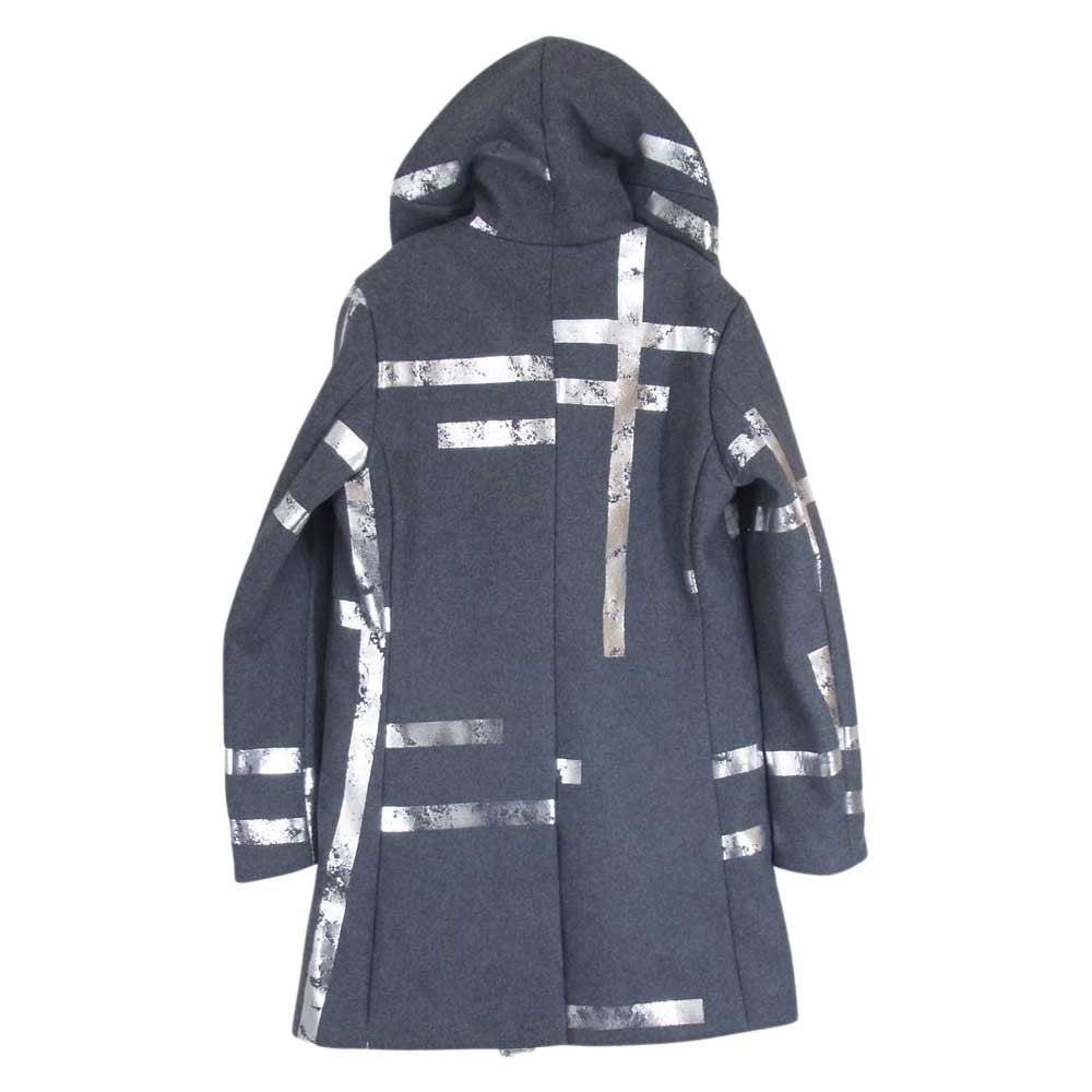 1piu1uguale3 ウノピュウノウグァーレトレ MRC128 WOL119 誉田屋源兵衛 WRAP COAT ウール フルジップ フード ラップ コート グレー系 Ⅲ【中古】