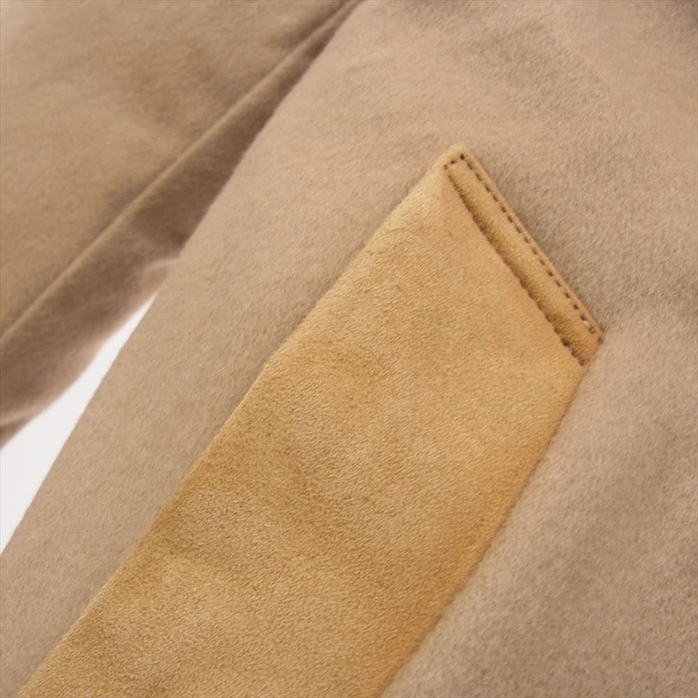 1piu1uguale3 ウノピュウノウグァーレトレ MRC146 LAB049 EMMETI エンメティ MOUTON WRAPHOODED COAT カシミヤ混 ムートン ラップ フーデッド コート ライトブラウン系 V(５)【中古】
